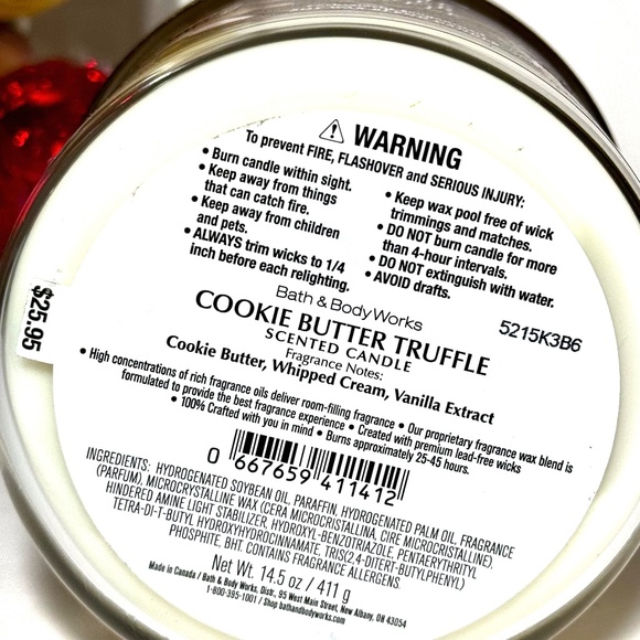 COOKIE BUTTER TRUFFLE 3 Wick Candle - Picture 2 of 3